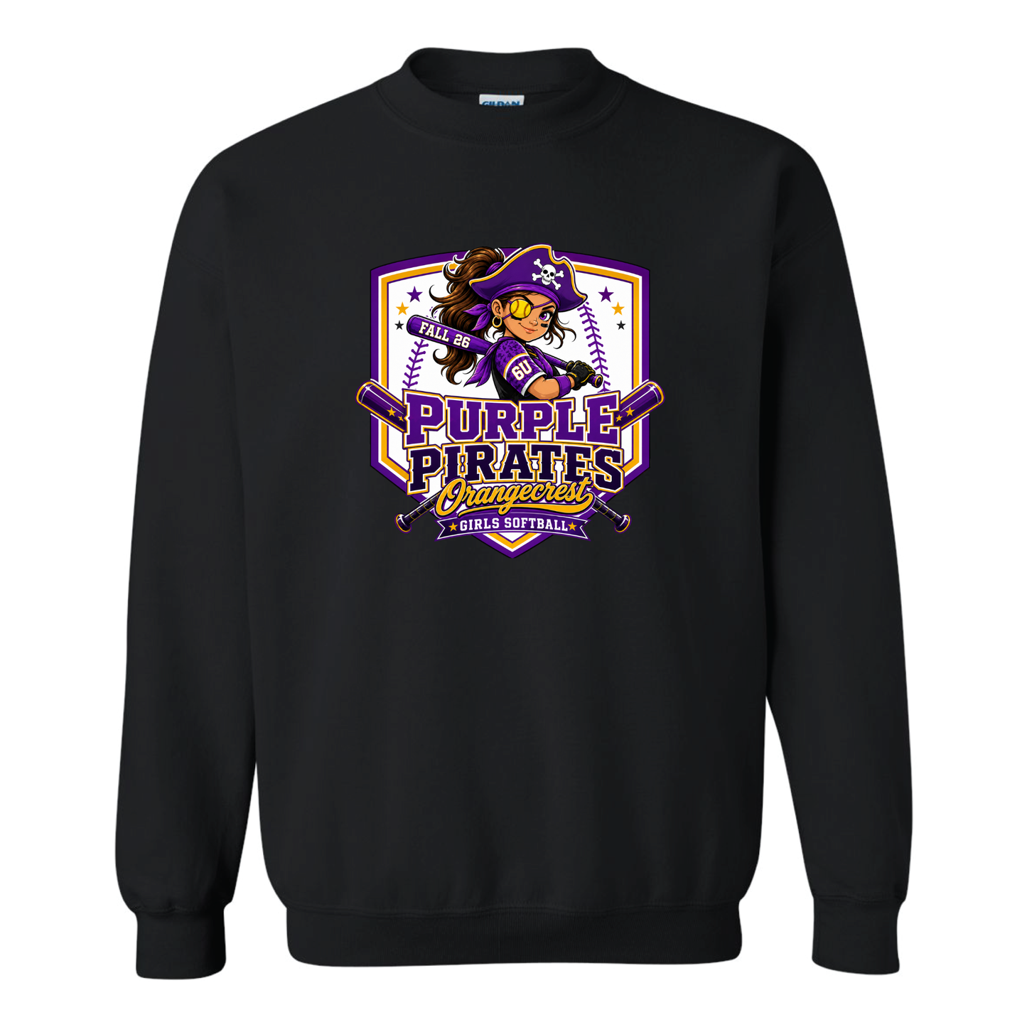 Purple Pirates Fleece Crew Sweatshirt