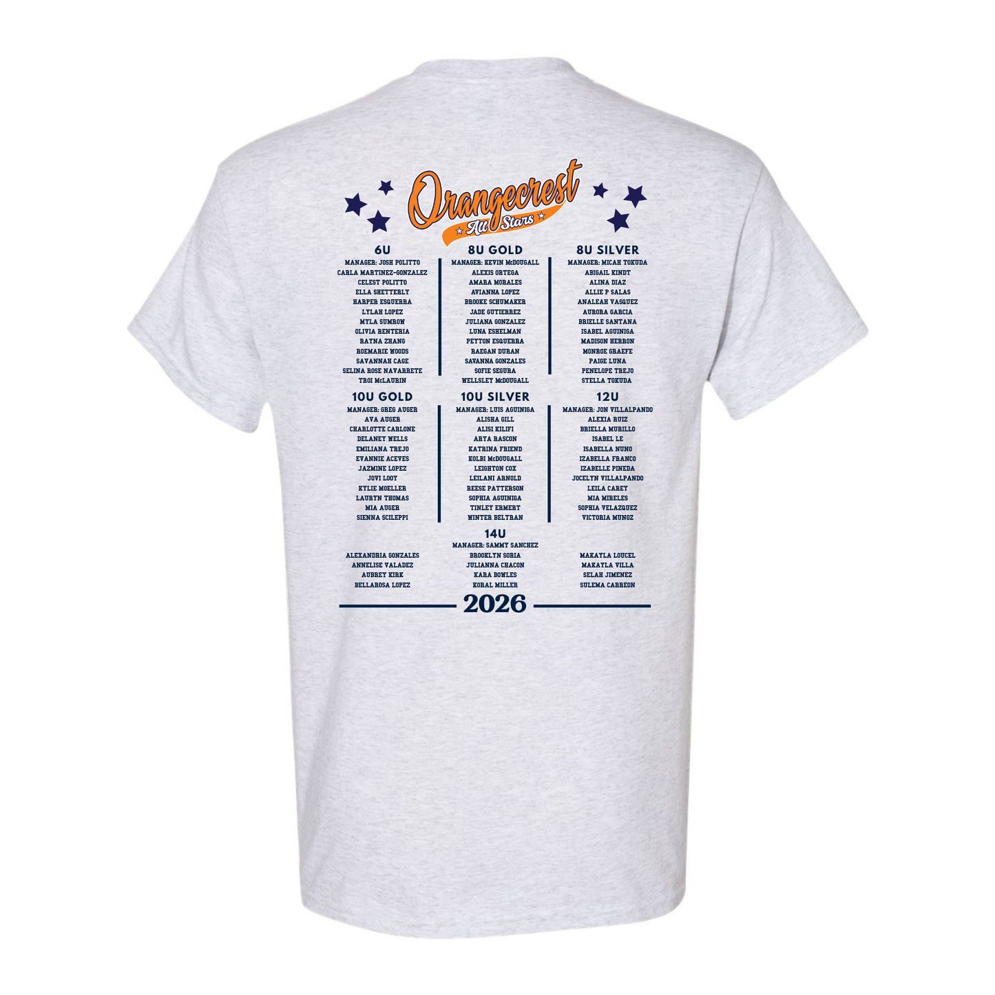 OCGSA All Stars Bell Roster Short Sleeve Tee