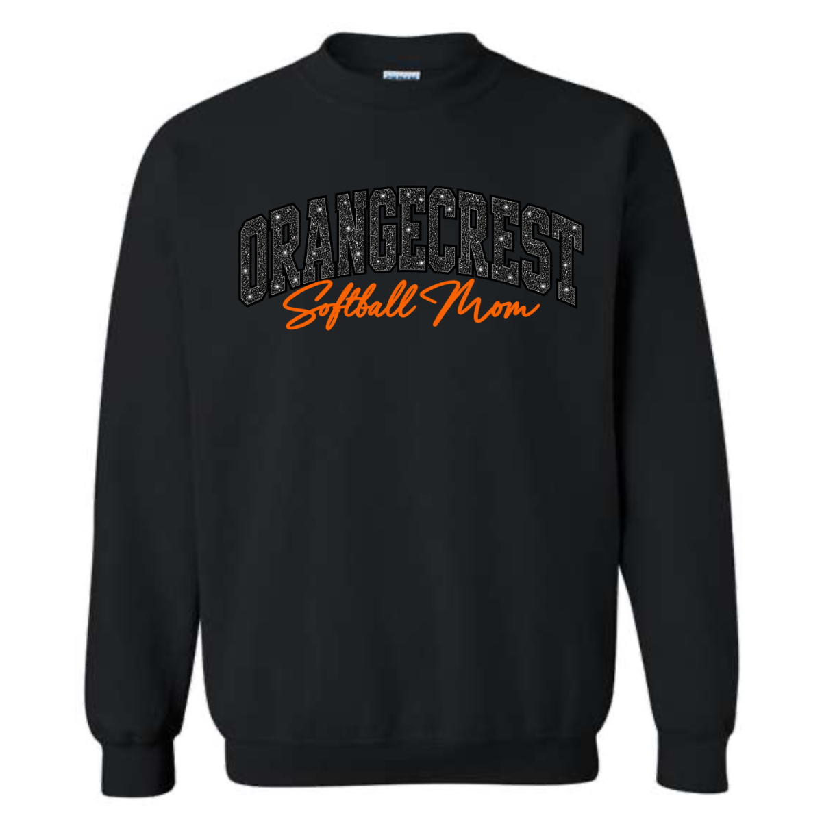 OCGSA Black Glitter Embroidered Crew Sweatshirt