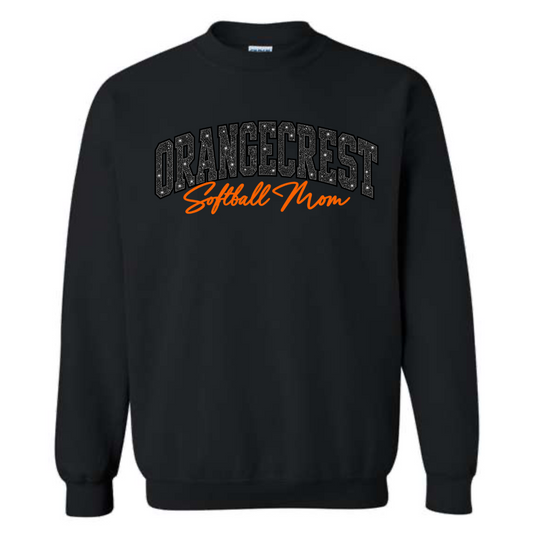 OCGSA Black Glitter Embroidered Crew Sweatshirt