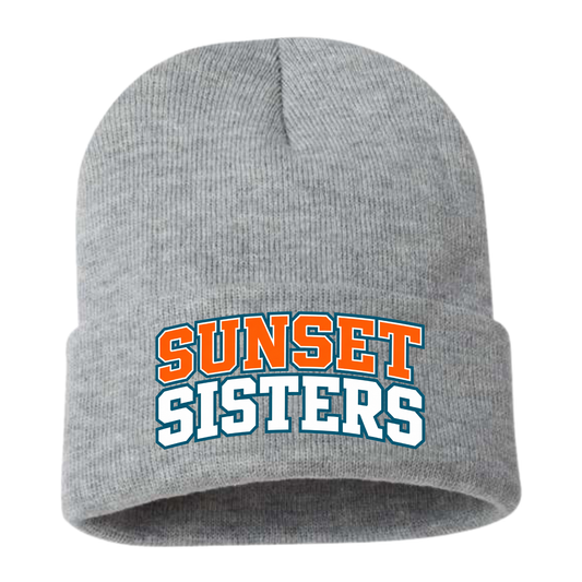 Sunset Sisters Embroidered Beanie