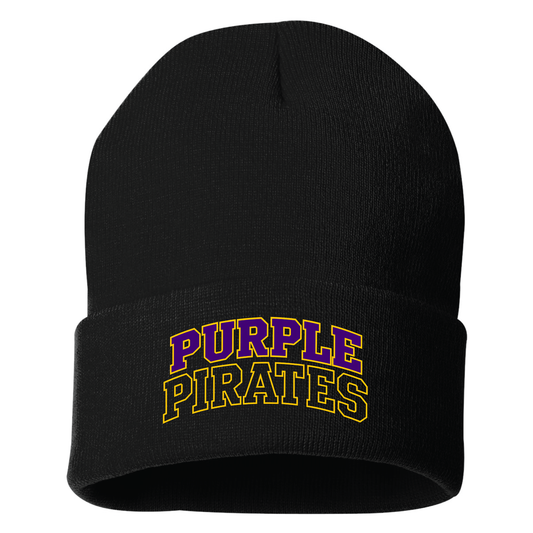 Purple Pirates Embroidered Beanie