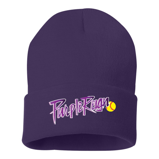 Purple Reign Embroidered Beanie