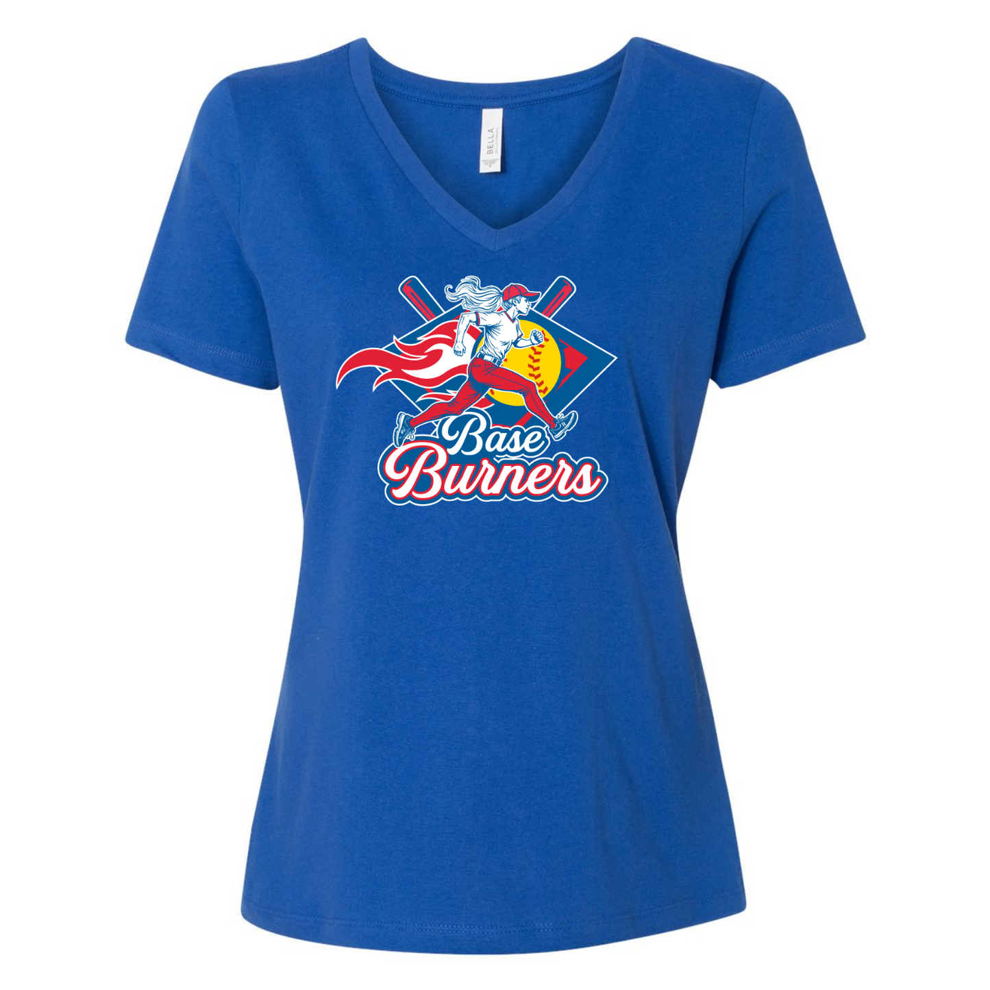 Base Burners Ladies V-Neck Tee