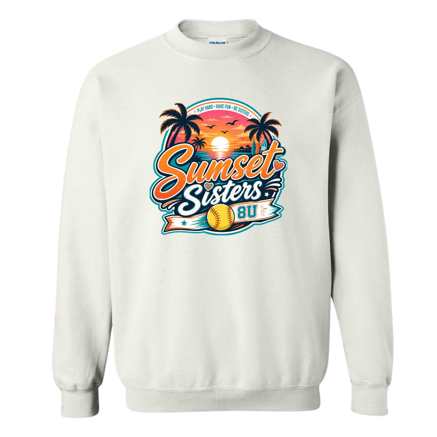 Sunset Sisters Fleece Crew Sweatshirt