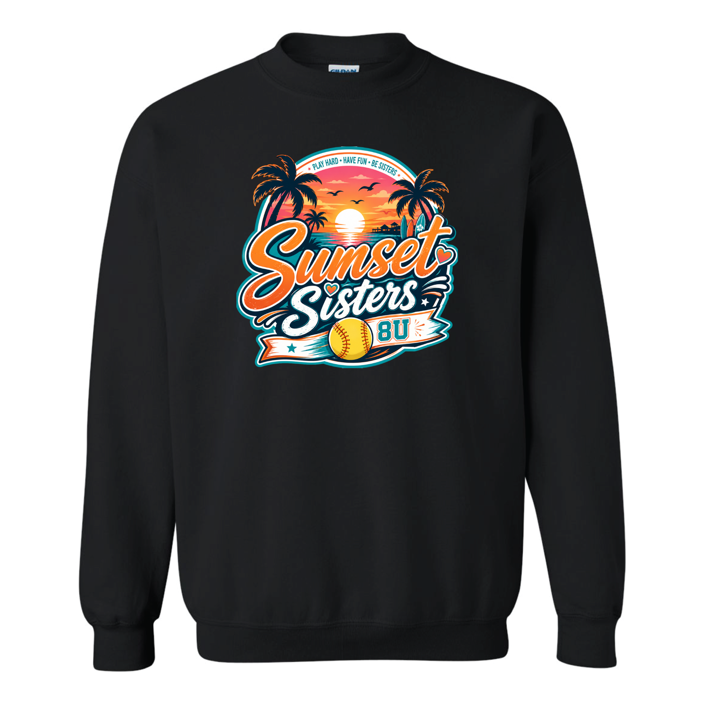 Sunset Sisters Fleece Crew Sweatshirt