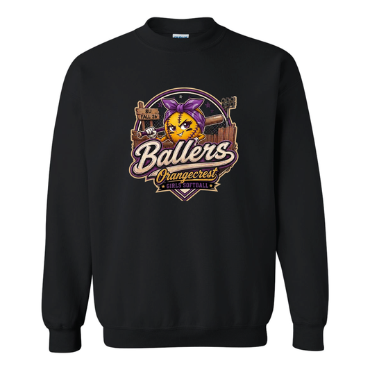 Purple Ballers Fleece Crew Sweatshirt