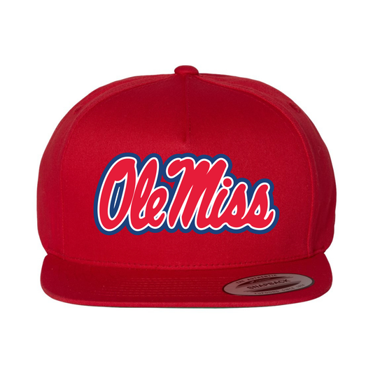 Ole Miss Embroidered Flat Bill