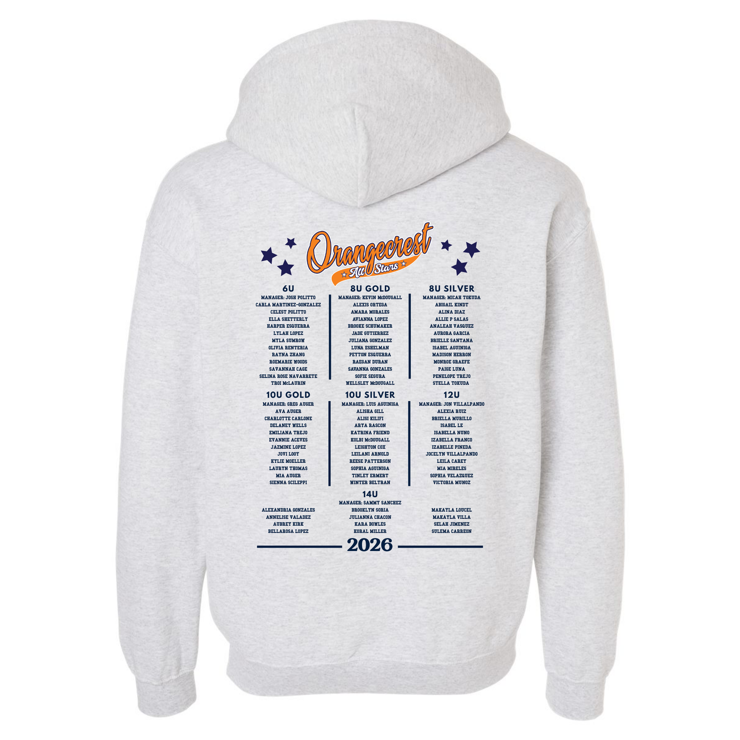 OCGSA All Stars Bell Roster Fleece Hoodie