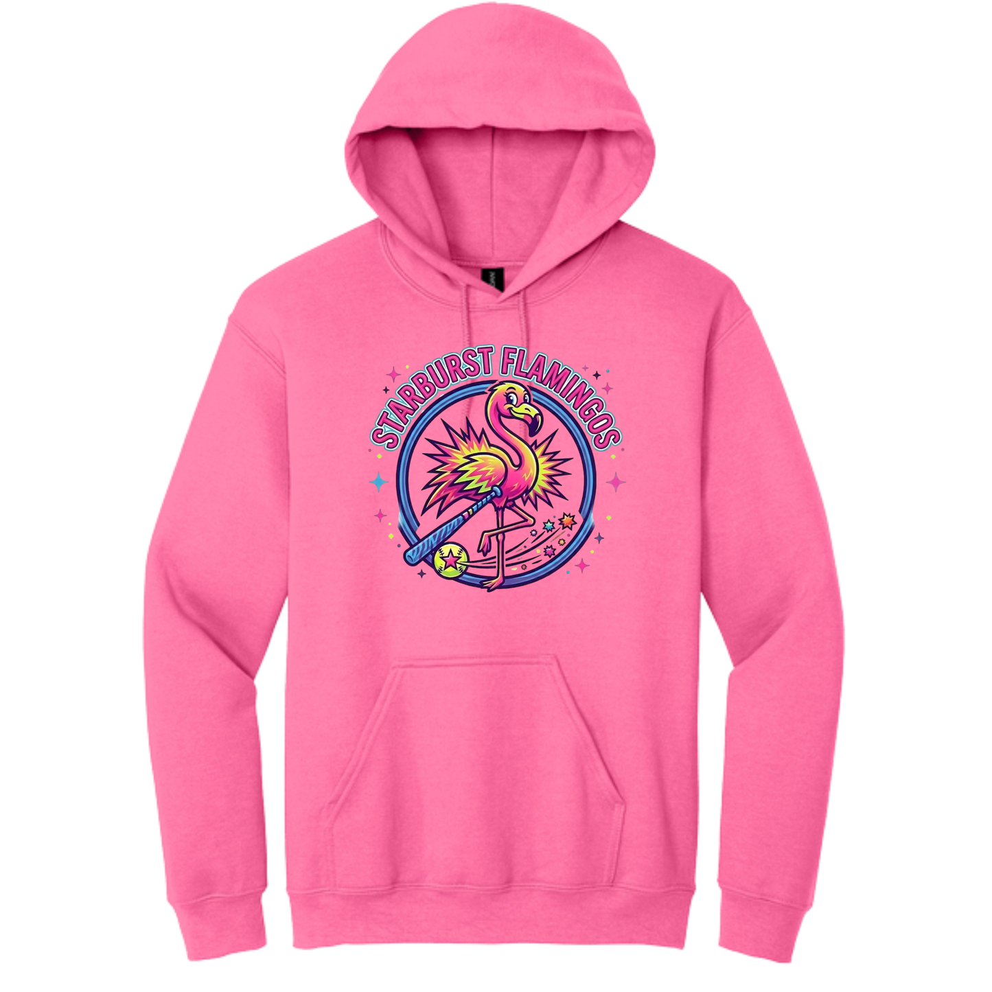 Starburst Flamingos Fleece Hoodie