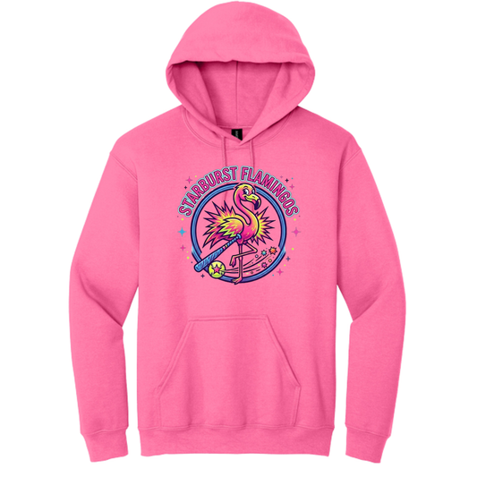 Starburst Flamingos Fleece Hoodie