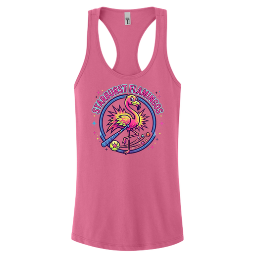 Starburst Flamingos Racerback Tank