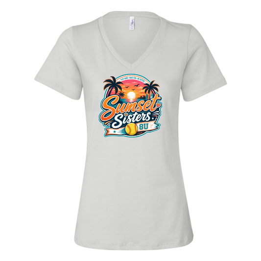 Sunset Sisters Ladies V-Neck Tee