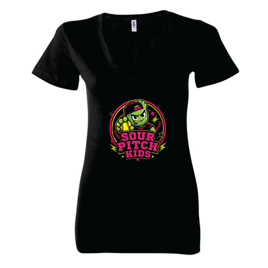 Sour Pitch Kids Ladies V-Neck Tee