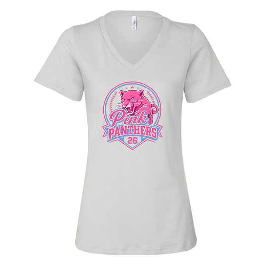 Pink Panthers Ladies V-Neck Tee
