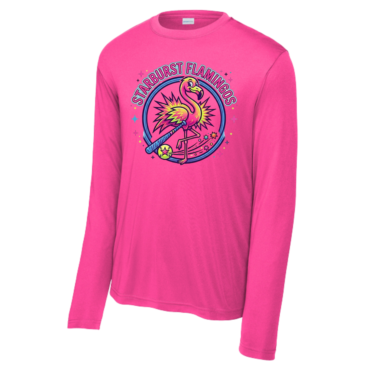 Starburst Flamingos Dri Fit Long Sleeve