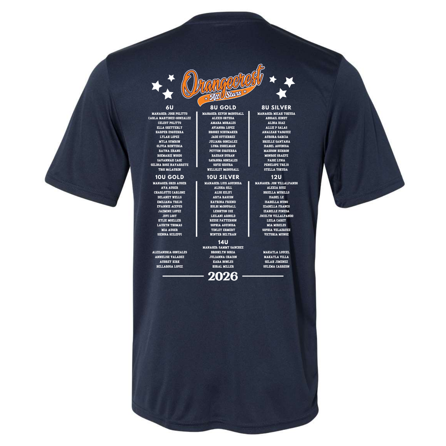 OCGSA All Stars Bell Roster SS Dri Fit Tee