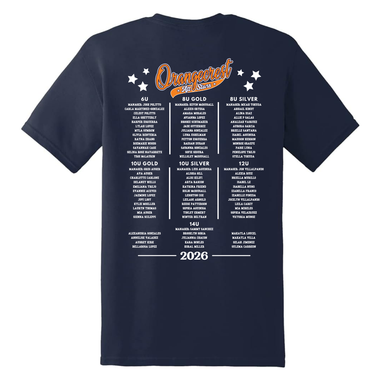 OCGSA All Stars Bell Roster Short Sleeve Tee