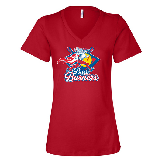 Base Burners Ladies V-Neck Tee