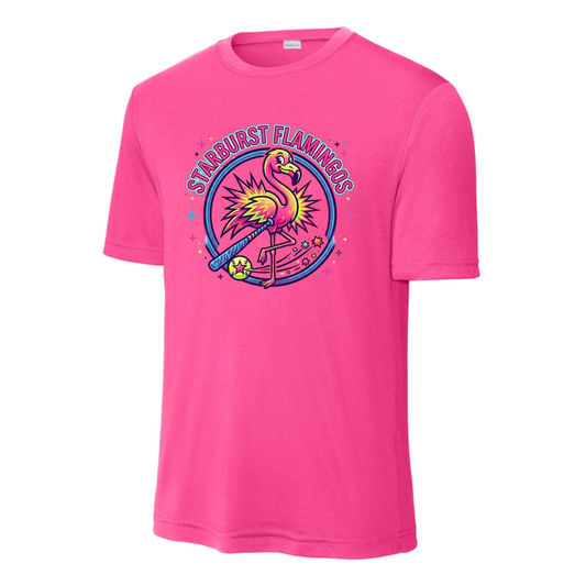 Starburst Flamingos Dri Fit Short Sleeve