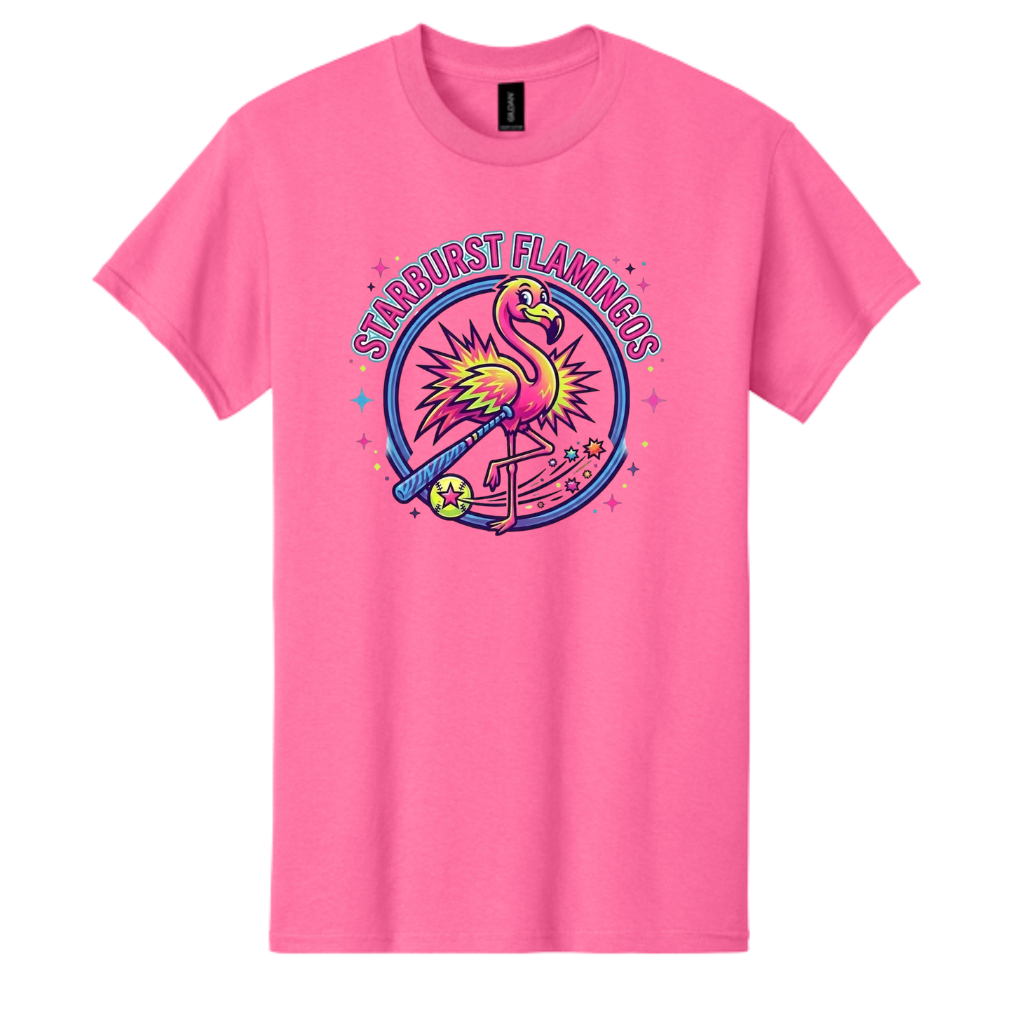 Starburst Flamingos Short Sleeve Tee