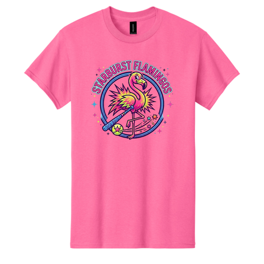 Starburst Flamingos Short Sleeve Tee