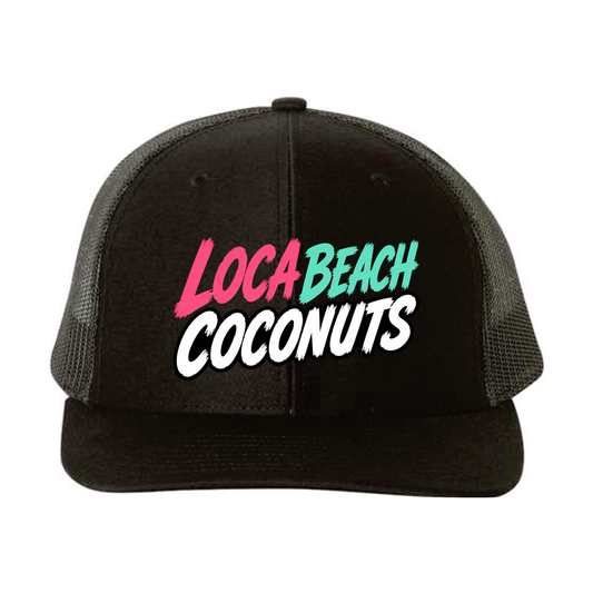Loca Beach Coconuts Embroidered Trucker