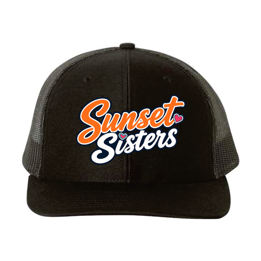 Sunset Sisters Embroidered Trucker